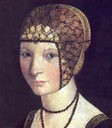 1500-1510 Anne d'Alencon Marquise de Montferrat (1492-1562) daughter of Rene Duc d'Alencon from the House of Valois-Alencon and Marguerite de Vaudemont by Macrino d'Alba (Santuario dell’Assunta - Guardia Sanframondi, Campania Italy)