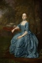 1760 Lady Milner, née (Elizabeth) Mordaunt, in a blue silk sacque back or robe a la française gown by Arthur Devis (Cambridge University, Fitzwilliam Museum - Cambridge, Cambrigeshire, UK) From museum's Web site X 1.25 #516749