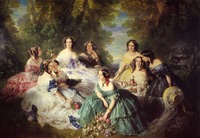 1855 Empress Eugénie Surrounded by Her Maids of Honor by Franz Winterhalter (Musée national du château de Compiègne - Compiègne, Picardie, France)