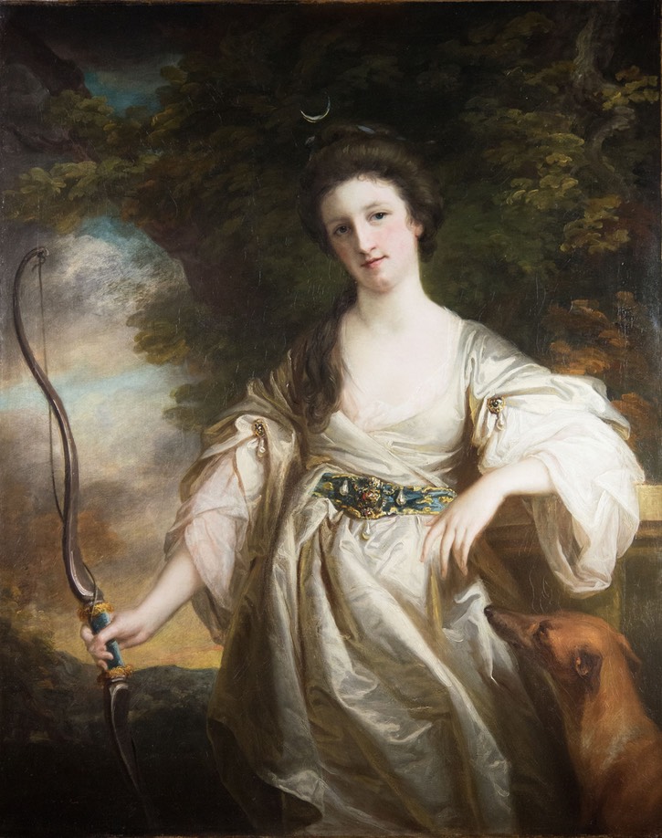 ca. 1770 Joyce Crowther, Lady Lake (1744-1834) as Diana by Francis Cotes (for sale by Strachan Fine Arts) From bada.org/object/joyce-crowther-lady-lake-1744-1834-diana-francis-cotes-ra-1726-1770-painted-c1767