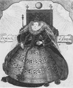 Elizabeth I sitting in conical farthingale