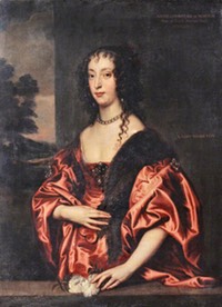 Lady Dalkeith, Later Countess of Morton by Sir Anthonis van Dyck (UK National Trust, specific location unknown to gogm) From bbc.co  large flaw in lower left and smaller flaw in middle left removed and despotted throughout