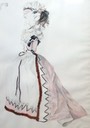Marie Antoinette wearing a redingote sketch