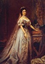 ca. 1867 Sisi in silver gilt gown and veil by Székely Bertalan (location unknown to gogm)