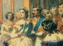 1855 Royal visit to Napoleon III - entrance to the Galerie des Glaces at the Hôtel de Ville, 23 August 1855 by Arthur Stanislas Diet (Royal Collection) detail